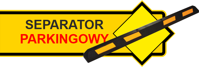 Separator parkingowy PS/180/ca z żółtymi odblaskami