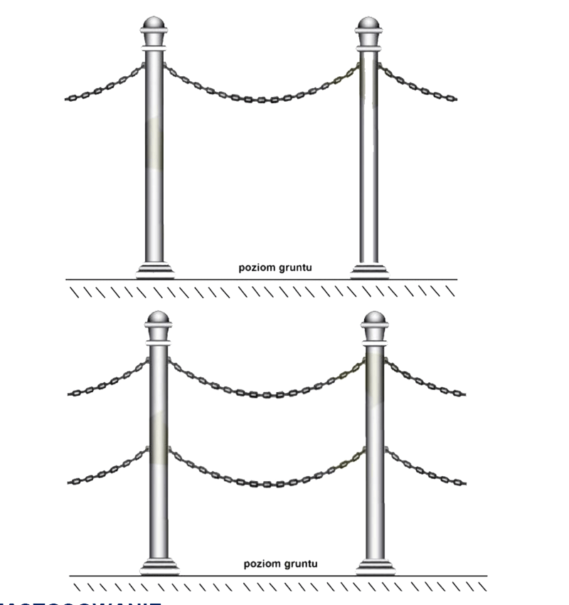 Słupek Konstancin Ø 60 – wariant z łańcuchem