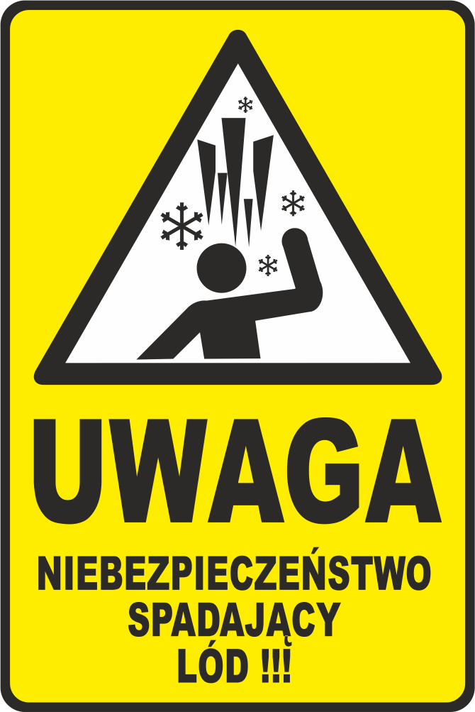 Uwaga spadający lód