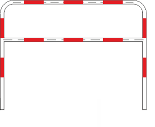 Bariera U-12a gdańska biało-czerwona L-2000