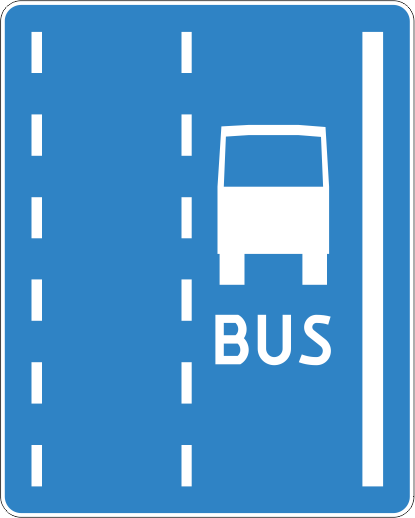 znak drogowy D-12 pas ruchu dla autobusów 600x750 mm RA2