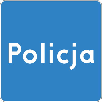 znak drogowy D-21a Policja