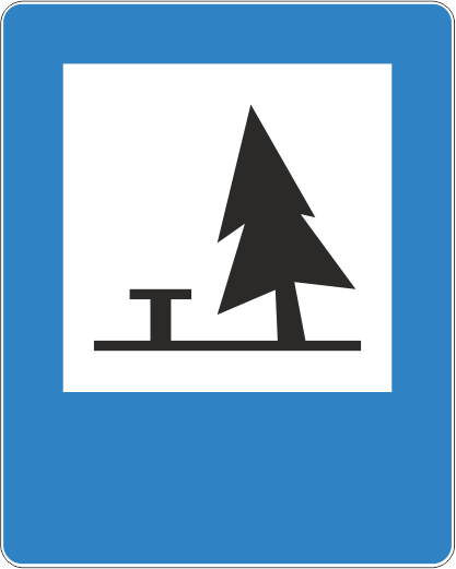 znak drogowy D-32 Pole biwakowe