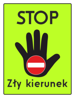 Znak F-24 – zły kierunek