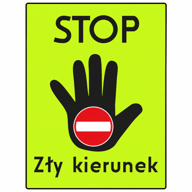 Znak F-24 „zły kierunek” – gdzie się go stosuje i jak powinien być wykonany?